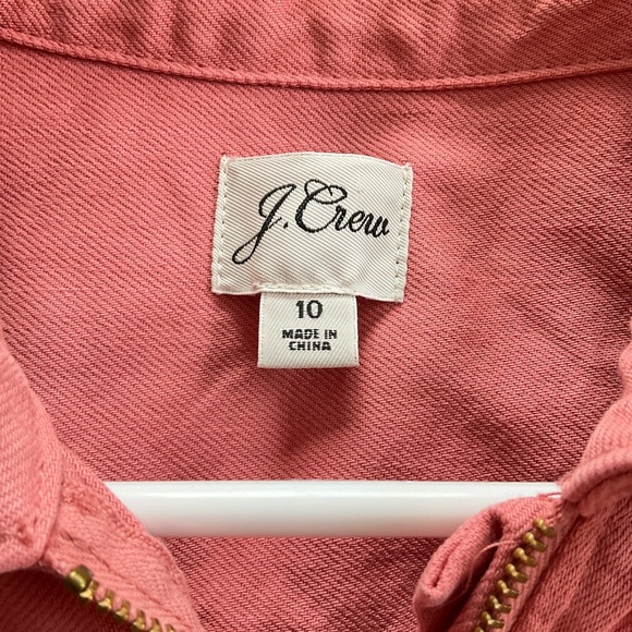 J.Crew Rose Red Utility Mini Dress | Women’s Size 10 (M) | Zip Front & Pockets - Picture 5 of 7